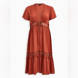 Torrid rust colored boho duster